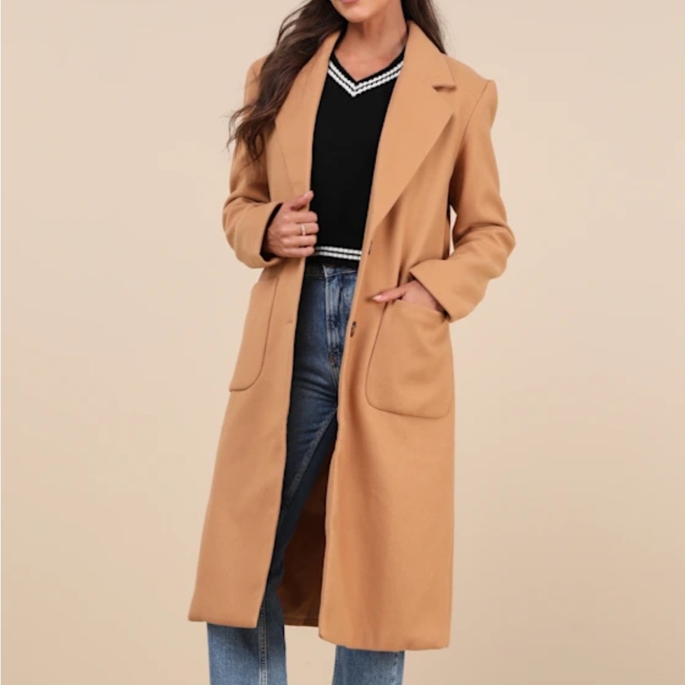 Lulu's Camel / Tam Double Pocket Longline Coat